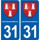 31 Saint-Geniès-Bellevue blason ville autocollant plaque stickers