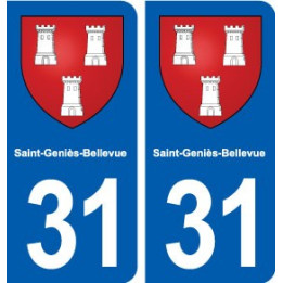 31 Saint-Geniès-Bellevue blason ville autocollant plaque stickers