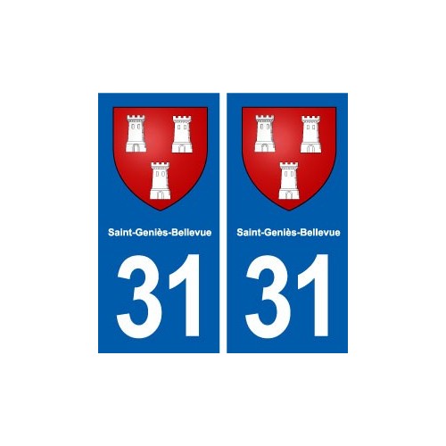 31 Saint-Geniès-Bellevue blason ville autocollant plaque stickers
