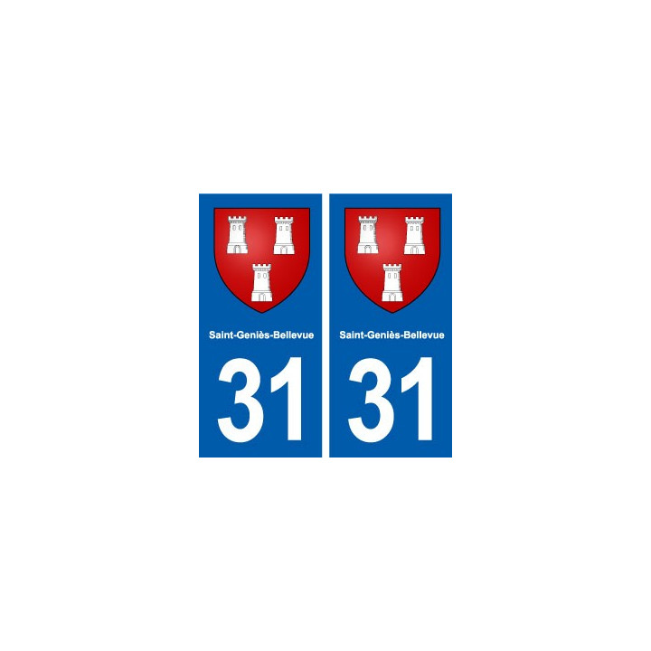 31 Saint-Geniès-Bellevue blason ville autocollant plaque stickers