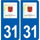 31 Saint-Geniès-Bellevue logo ville autocollant plaque stickers