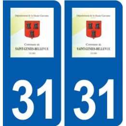 31 Saint-Geniès-Bellevue logo ville autocollant plaque stickers