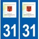 31 Saint-Geniès-Bellevue logo ville autocollant plaque stickers