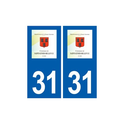 31 Saint-Geniès-Bellevue logo ville autocollant plaque stickers