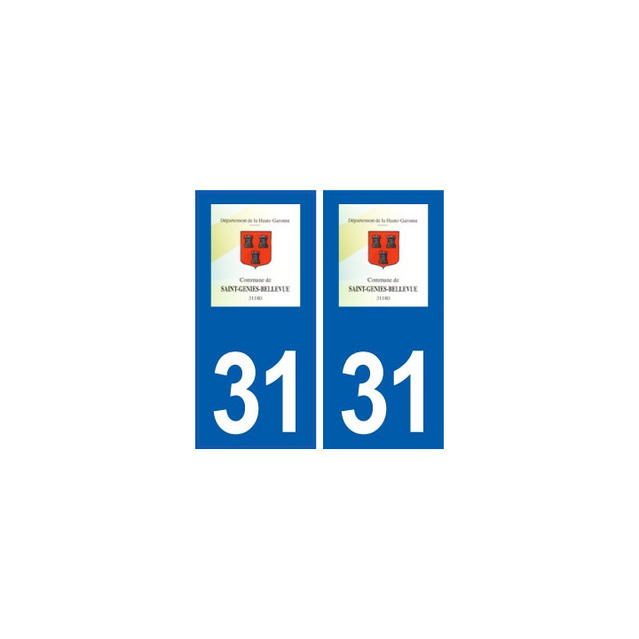 31 Saint-Geniès-Bellevue logo ville autocollant plaque stickers