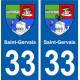 33 Saint-Gervais  blason ville autocollant plaque stickers
