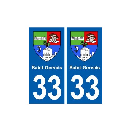 33 Saint-Gervais  blason ville autocollant plaque stickers