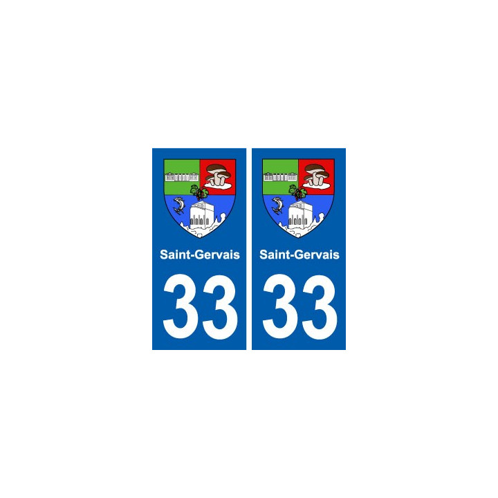33 Saint-Gervais  blason ville autocollant plaque stickers