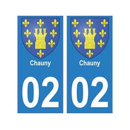 02 Chauny ville autocollant plaque