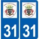 31  Saint-Loup-Cammas logo ville autocollant plaque stickers