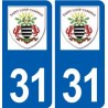 31  Saint-Loup-Cammas logo ville autocollant plaque stickers
