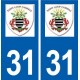 31  Saint-Loup-Cammas logo ville autocollant plaque stickers