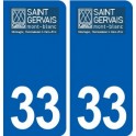33 Saint-Gervais logo ville autocollant plaque stickers