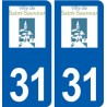 31 Saint-Sauveur logo ville autocollant plaque stickers
