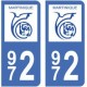 972 Martinique autocollant plaque