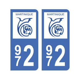972 Martinique autocollant plaque