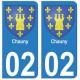 02 Chauny ville autocollant plaque