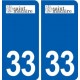 33 Saint-Macaire logo ville autocollant plaque stickers