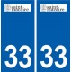 33 Saint-Macaire logo ville autocollant plaque stickers