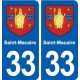33 Saint-Macaire blason ville autocollant plaque stickers