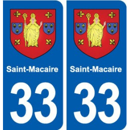 33 Saint-Macaire blason ville autocollant plaque stickers