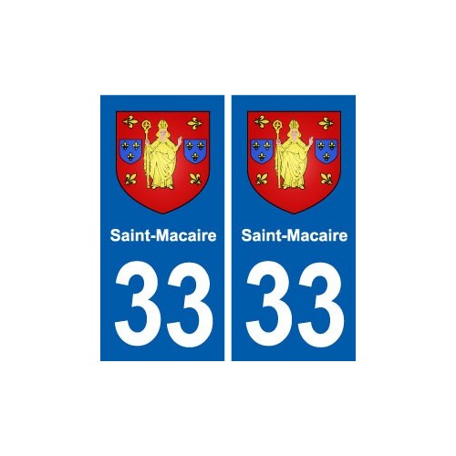 33 Saint-Macaire blason ville autocollant plaque stickers