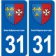 31 Saint-Sulpice-sur-Lèze blason ville autocollant plaque stickers