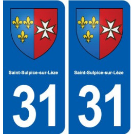 31 Saint-Sulpice-sur-Lèze blason ville autocollant plaque stickers