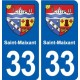 33 Saint-Maixant blason ville autocollant plaque stickers