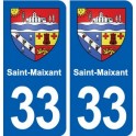 33 Saint-Maixant blason ville autocollant plaque stickers