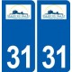 31  Salies-du-Salat logo ville autocollant plaque stickers
