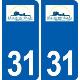 31  Salies-du-Salat logo ville autocollant plaque stickers