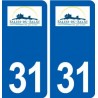 31  Salies-du-Salat logo ville autocollant plaque stickers