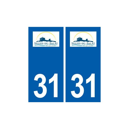 31  Salies-du-Salat logo ville autocollant plaque stickers