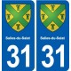 31 Salies-du-Salat blason ville autocollant plaque stickers