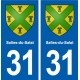 31 Salies-du-Salat blason ville autocollant plaque stickers