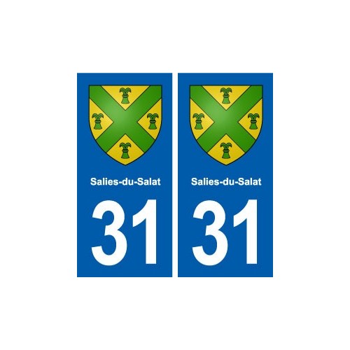 31 Salies-du-Salat blason ville autocollant plaque stickers