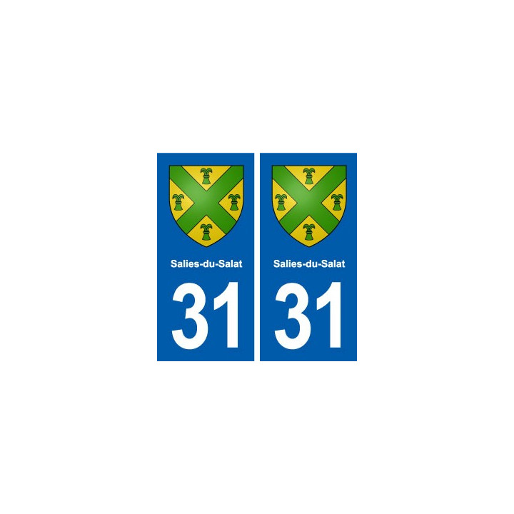 31 Salies-du-Salat blason ville autocollant plaque stickers