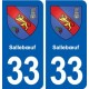 33 Sallebœuf blason ville autocollant plaque stickers