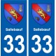 33 Sallebœuf blason ville autocollant plaque stickers