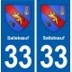 33 Sallebœuf blason ville autocollant plaque stickers