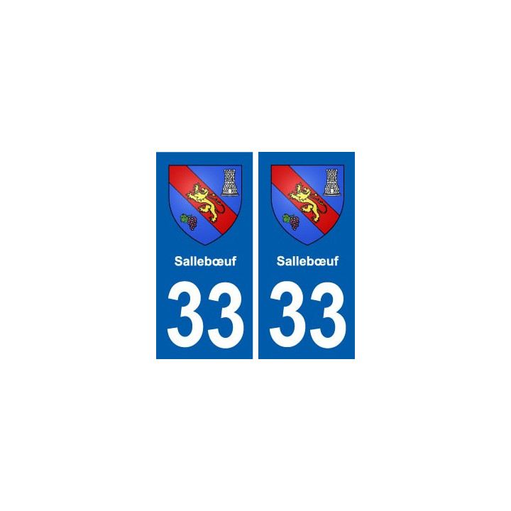 33 Sallebœuf blason ville autocollant plaque stickers