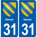 31 Vernet blason ville autocollant plaque stickers