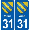 31 Vernet blason ville autocollant plaque stickers