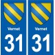 31 Vernet blason ville autocollant plaque stickers