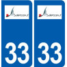 33 Sallebœuf logo ville autocollant plaque stickers