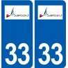 33 Sallebœuf logo ville autocollant plaque stickers