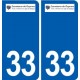 33 Sauveterre-de-Guyenne logo ville autocollant plaque stickers