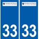 33 Sauveterre-de-Guyenne logo ville autocollant plaque stickers