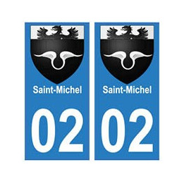 02 Saint-Michel ville autocollant plaque